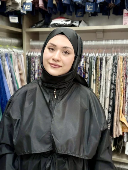 Paraşüt Kumaş Yüzücü Şalı - Siyah
