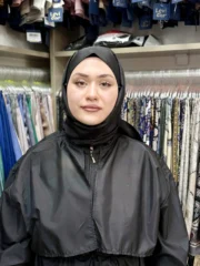 YÜZÜCÜ ŞALI PARAŞÜT KUMAŞ - SİYAH - Görsel 2