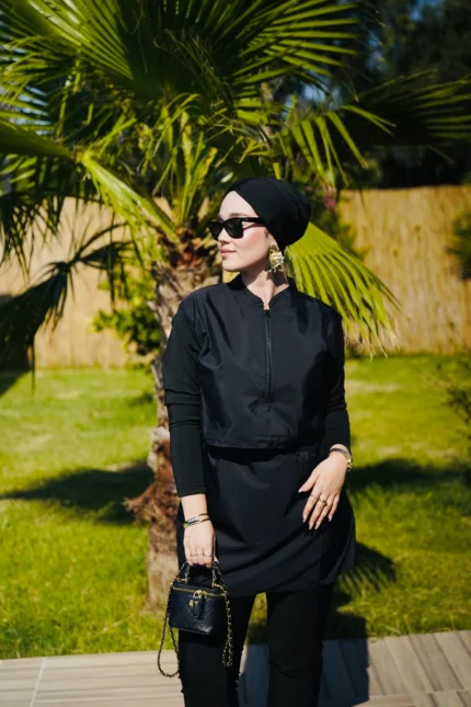 CROP MODEL TESETTÜR MAYO - DÜZ SİYAH