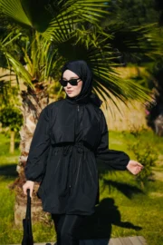 PARAŞÜT KUMAŞ TESETTÜR MAYO - SİYAH - Görsel 2