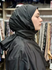 YÜZÜCÜ ŞALI PARAŞÜT KUMAŞ - SİYAH - Görsel 4