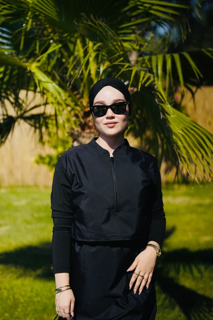 CROP MODEL TESETTÜR MAYO - DÜZ SİYAH - Görsel 4