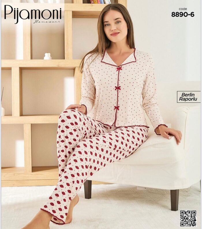 PİJAMONİ - BERLİN KUMAŞ PUANTİYE DESEN - Görsel 1