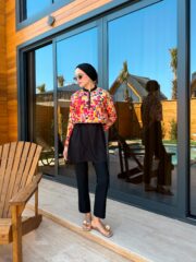 CROP MODEL TESETTÜR MAYO - ÇİÇEK DESEN - Görsel 8