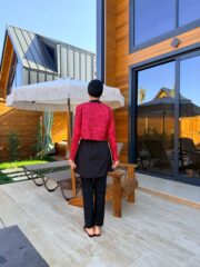 CROP MODEL TESETTÜR MAYO - KİREMİT ÇİZGİ DESEN - Görsel 2