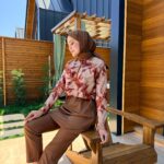 CROP MODEL TESETTÜR MAYO - KAHVE DESENLİ