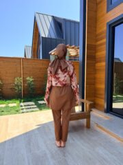 CROP MODEL TESETTÜR MAYO - KAHVE DESENLİ - Görsel 3