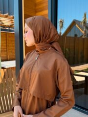 PARAŞÜT KUMAŞ YÜZÜCÜ ŞALI - KAHVERENGİ - Görsel 5