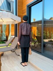 CROP MODEL TESETTÜR MAYO - LEOPAR KAHVERENGİ DESEN - Görsel 4