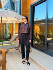 CROP MODEL TESETTÜR MAYO - LEOPAR KAHVERENGİ DESEN - Görsel 7