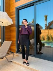 CROP MODEL TESETTÜR MAYO - LEOPAR MOR DESEN - Görsel 2