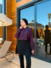 CROP MODEL TESETTÜR MAYO - LEOPAR MOR DESEN