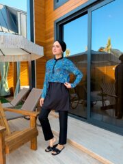 CROP MODEL TESETTÜR MAYO - MAVİ ETNİK DESEN - Görsel 9