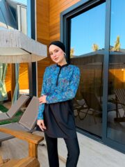 CROP MODEL TESETTÜR MAYO - MAVİ ETNİK DESEN - Görsel 7