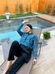 CROP MODEL TESETTÜR MAYO - MAVİ ETNİK DESEN - Görsel 6