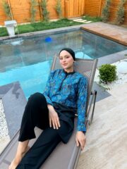 CROP MODEL TESETTÜR MAYO - MAVİ ETNİK DESEN - Görsel 5