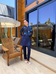 CROP MODEL TESETTÜR MAYO - MAVİ GALAKSİ DESEN - Görsel 7