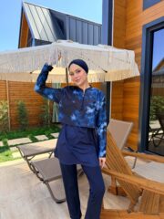 CROP MODEL TESETTÜR MAYO - MAVİ GALAKSİ DESEN - Görsel 3