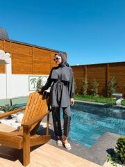 PARAŞÜT KUMAŞ TESETTÜR MAYO - ANTRASİT