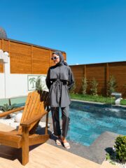 PARAŞÜT KUMAŞ TESETTÜR MAYO - ANTRASİT - Görsel 7