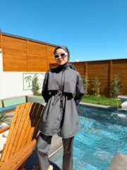 PARAŞÜT KUMAŞ TESETTÜR MAYO - ANTRASİT - Görsel 6