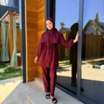 PARAŞÜT KUMAŞ TESETTÜR MAYO - BORDO