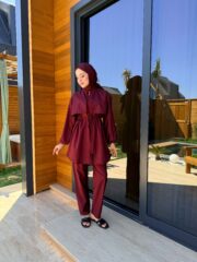 PARAŞÜT KUMAŞ TESETTÜR MAYO - BORDO - Görsel 2