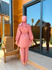 PARAŞÜT KUMAŞ TESETTÜR MAYO - GÜL KURUSU - Görsel 2