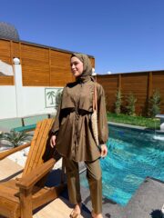 PARAŞÜT KUMAŞ TESETTÜR MAYO - HAKİ YEŞİLİ