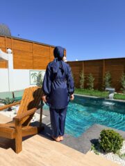 PARAŞÜT KUMAŞ TESETTÜR MAYO - LACİVERT - Görsel 5