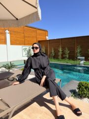 PARAŞÜT KUMAŞ TESETTÜR MAYO - SİYAH - Görsel 5