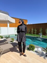 PARAŞÜT KUMAŞ TESETTÜR MAYO - SİYAH - Görsel 4