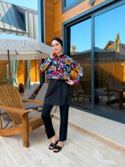 CROP MODEL TESETTÜR MAYO - RENKLİ DESEN - Görsel 5