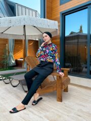 CROP MODEL TESETTÜR MAYO - RENKLİ DESEN - Görsel 2