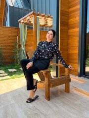 CROP MODEL TESETTÜR MAYO - SİYAH BEYAZ YUVARLAK - Görsel 4