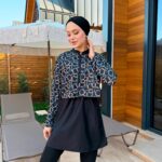 CROP MODEL TESETTÜR MAYO - SİYAH BEYAZ ZİNCİR DESEN