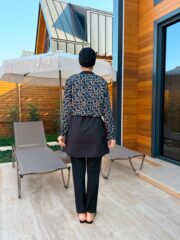 CROP MODEL TESETTÜR MAYO - SİYAH BEYAZ ZİNCİR DESEN - Görsel 4