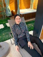 CROP MODEL TESETTÜR MAYO - SİYAH BEYAZ ZİNCİR DESEN - Görsel 3