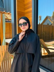 PARAŞÜT KUMAŞ YÜZÜCÜ ŞALI - SİYAH - Görsel 5