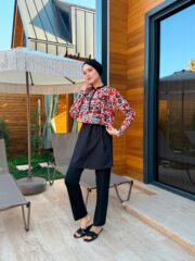 CROP MODEL TESETTÜR MAYO - TURUNCU DESEN - Görsel 5