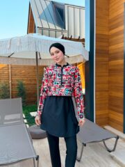 CROP MODEL TESETTÜR MAYO - TURUNCU DESEN