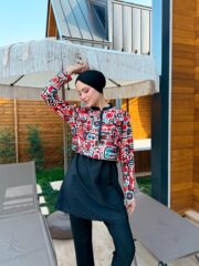 CROP MODEL TESETTÜR MAYO - TURUNCU DESEN - Görsel 3