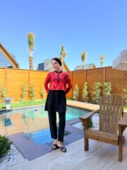 CROP MODEL TESETTÜR MAYO - TURUNCU MERMER DESEN - Görsel 7