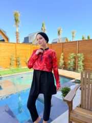 CROP MODEL TESETTÜR MAYO - TURUNCU MERMER DESEN - Görsel 5