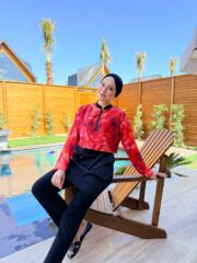 CROP MODEL TESETTÜR MAYO - TURUNCU MERMER DESEN - Görsel 3