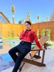 CROP MODEL TESETTÜR MAYO - TURUNCU MERMER DESEN - Görsel 2