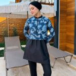 CROP MODEL TESETTÜR MAYO - MAVİ OKYANUS DESEN